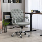 Fauteuil de bureau capitonné en similicuir avec roulettes pivotantes — Noir / Rose / Blanc crème / Gris