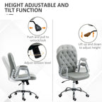 Fauteuil de bureau capitonné en similicuir avec roulettes pivotantes — Noir / Rose / Blanc crème / Gris