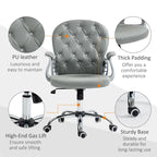 Fauteuil de bureau capitonné en similicuir avec roulettes pivotantes — Noir / Rose / Blanc crème / Gris