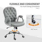 Fauteuil de bureau capitonné en similicuir avec roulettes pivotantes — Noir / Rose / Blanc crème / Gris