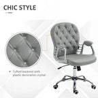 Fauteuil de bureau capitonné en similicuir avec roulettes pivotantes — Noir / Rose / Blanc crème / Gris