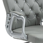 Fauteuil de bureau capitonné en similicuir avec roulettes pivotantes — Noir / Rose / Blanc crème / Gris