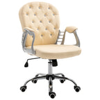 Fauteuil de bureau capitonné en similicuir avec roulettes pivotantes — Noir / Rose / Blanc crème / Gris