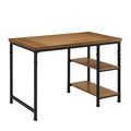 Bureau industriel marron avec 2 étagères, 1 personne