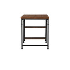 Bureau industriel marron avec 2 étagères, 1 personne