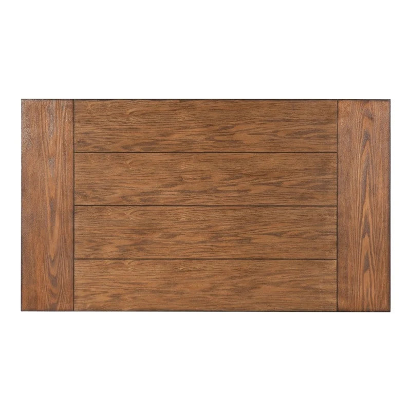 Bureau industriel marron avec 2 étagères, 1 personne