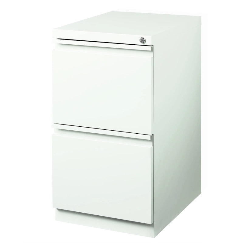 Caisson de classement mobile 2 tiroirs en acier avec serrure – Beige / Noir / Gris / Blanc / Naturel / Bleu / Marron