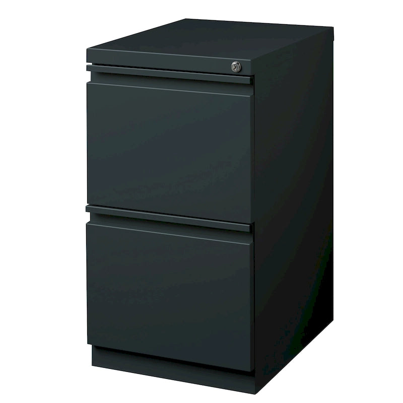 Caisson de classement mobile 2 tiroirs en acier avec serrure – Beige / Noir / Gris / Blanc / Naturel / Bleu / Marron