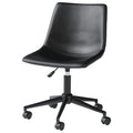Chaise de bureau pivotante en similicuir noir pour 1 personne