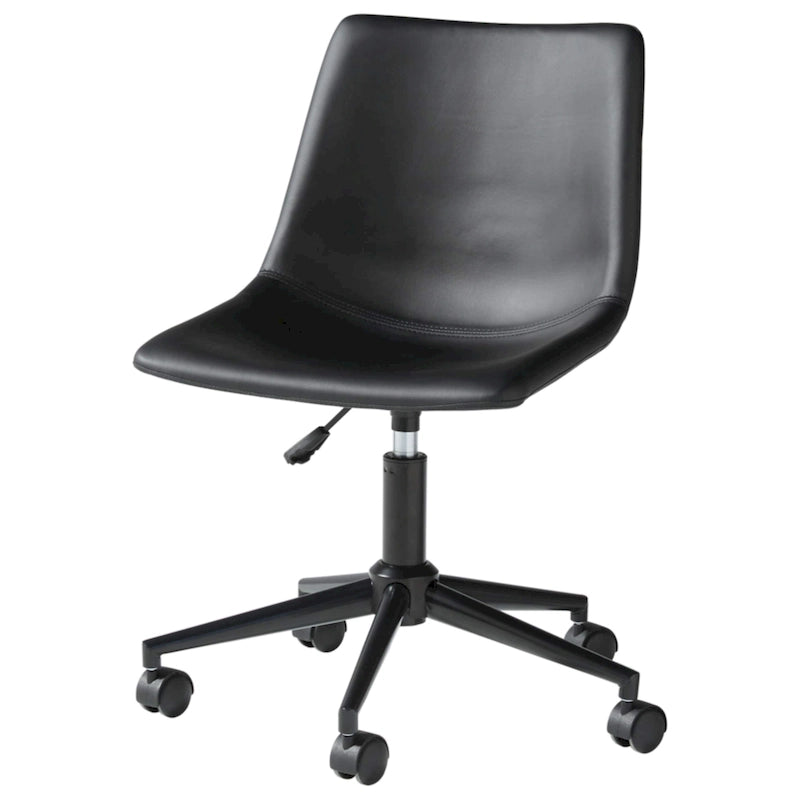 Chaise de bureau pivotante en similicuir noir pour 1 personne