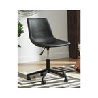 Chaise de bureau pivotante en similicuir noir pour 1 personne