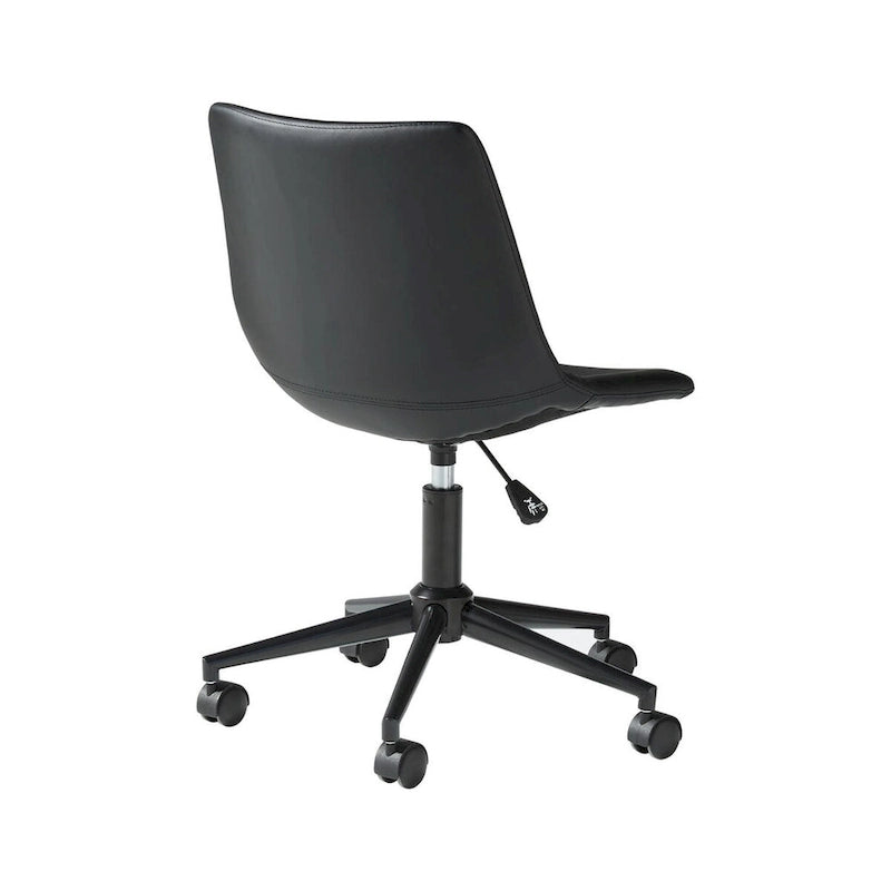 Chaise de bureau pivotante en similicuir noir pour 1 personne