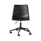 Chaise de bureau pivotante en similicuir noir pour 1 personne