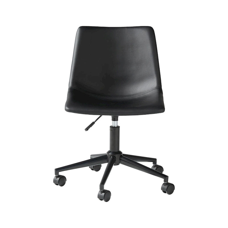 Chaise de bureau pivotante en similicuir noir pour 1 personne