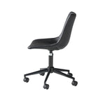 Chaise de bureau pivotante en similicuir noir pour 1 personne