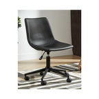 Chaise de bureau pivotante en similicuir noir pour 1 personne