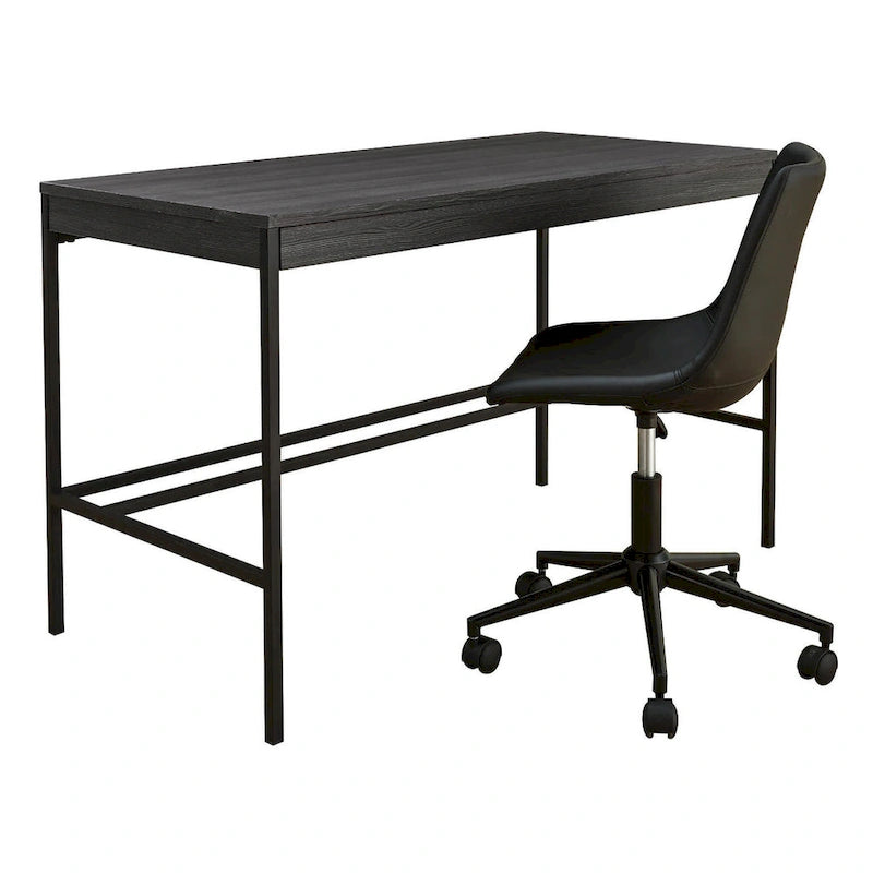 Chaise de bureau pivotante en similicuir noir pour 1 personne