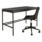Chaise de bureau pivotante en similicuir noir pour 1 personne