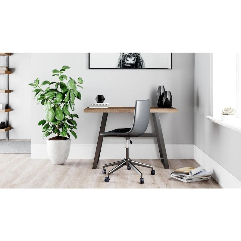 Chaise de bureau pivotante en similicuir noir pour 1 personne