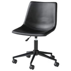 Chaise de bureau pivotante en similicuir noir pour 1 personne