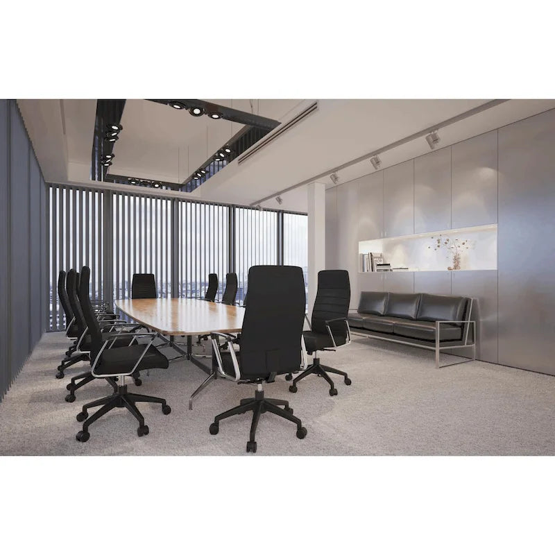 Fauteuil de bureau haut dossier en cuir, pivotant, 1 place — Noir / Marron clair / Bleu marine / Gris / Marron clair / Blanc / Anthracite / Vert