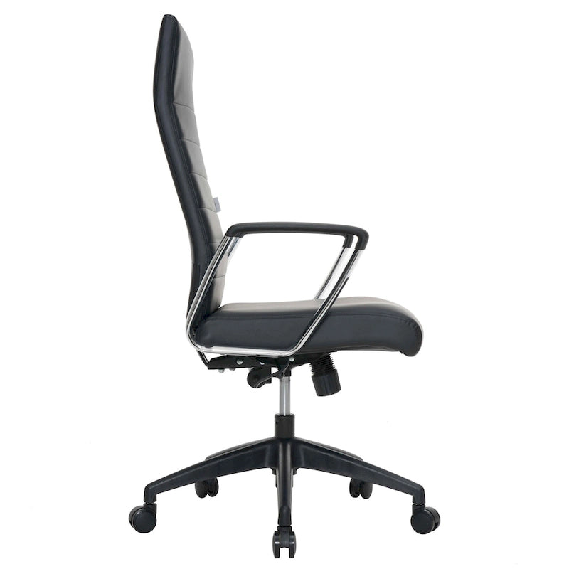 Fauteuil de bureau haut dossier en cuir, pivotant, 1 place — Noir / Marron clair / Bleu marine / Gris / Marron clair / Blanc / Anthracite / Vert