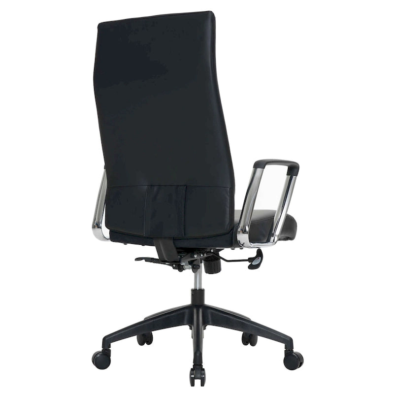 Fauteuil de bureau haut dossier en cuir, pivotant, 1 place — Noir / Marron clair / Bleu marine / Gris / Marron clair / Blanc / Anthracite / Vert