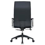 Fauteuil de bureau haut dossier en cuir, pivotant, 1 place — Noir / Marron clair / Bleu marine / Gris / Marron clair / Blanc / Anthracite / Vert