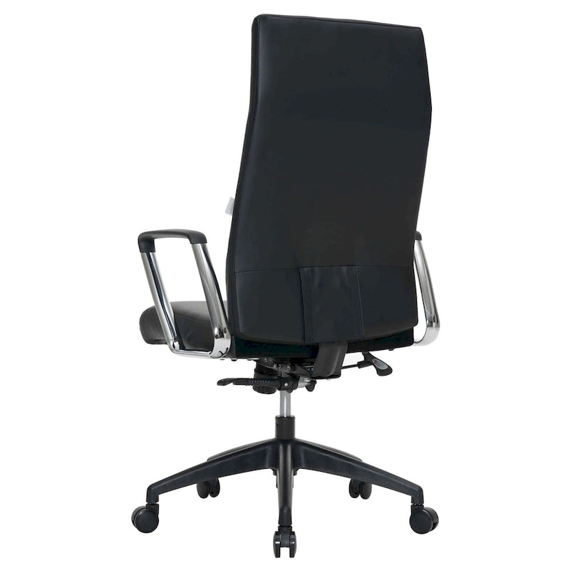 Fauteuil de bureau haut dossier en cuir, pivotant, 1 place — Noir / Marron clair / Bleu marine / Gris / Marron clair / Blanc / Anthracite / Vert