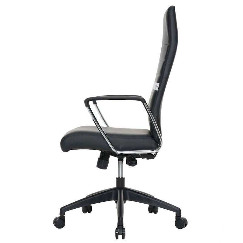 Fauteuil de bureau haut dossier en cuir, pivotant, 1 place — Noir / Marron clair / Bleu marine / Gris / Marron clair / Blanc / Anthracite / Vert