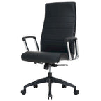 Fauteuil de bureau haut dossier en cuir, pivotant, 1 place — Noir / Marron clair / Bleu marine / Gris / Marron clair / Blanc / Anthracite / Vert