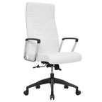 Fauteuil de bureau haut dossier en cuir, pivotant, 1 place — Noir / Marron clair / Bleu marine / Gris / Marron clair / Blanc / Anthracite / Vert