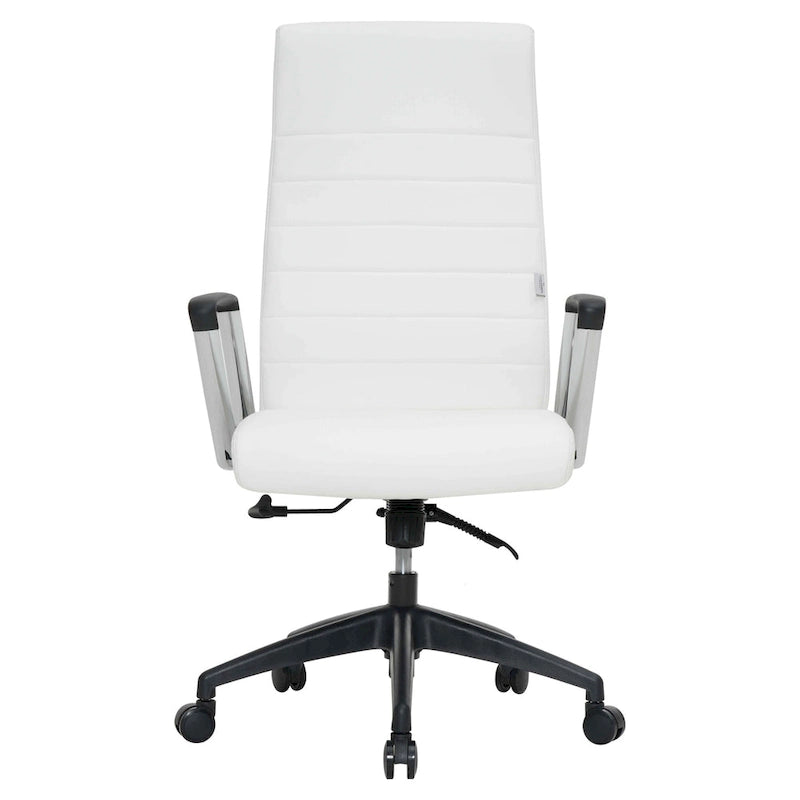 Fauteuil de bureau haut dossier en cuir, pivotant, 1 place — Noir / Marron clair / Bleu marine / Gris / Marron clair / Blanc / Anthracite / Vert