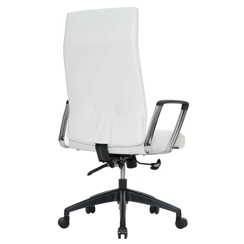 Fauteuil de bureau haut dossier en cuir, pivotant, 1 place — Noir / Marron clair / Bleu marine / Gris / Marron clair / Blanc / Anthracite / Vert