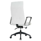 Fauteuil de bureau haut dossier en cuir, pivotant, 1 place — Noir / Marron clair / Bleu marine / Gris / Marron clair / Blanc / Anthracite / Vert