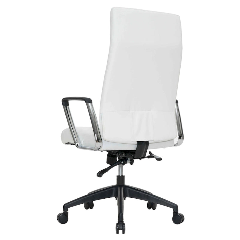 Fauteuil de bureau haut dossier en cuir, pivotant, 1 place — Noir / Marron clair / Bleu marine / Gris / Marron clair / Blanc / Anthracite / Vert