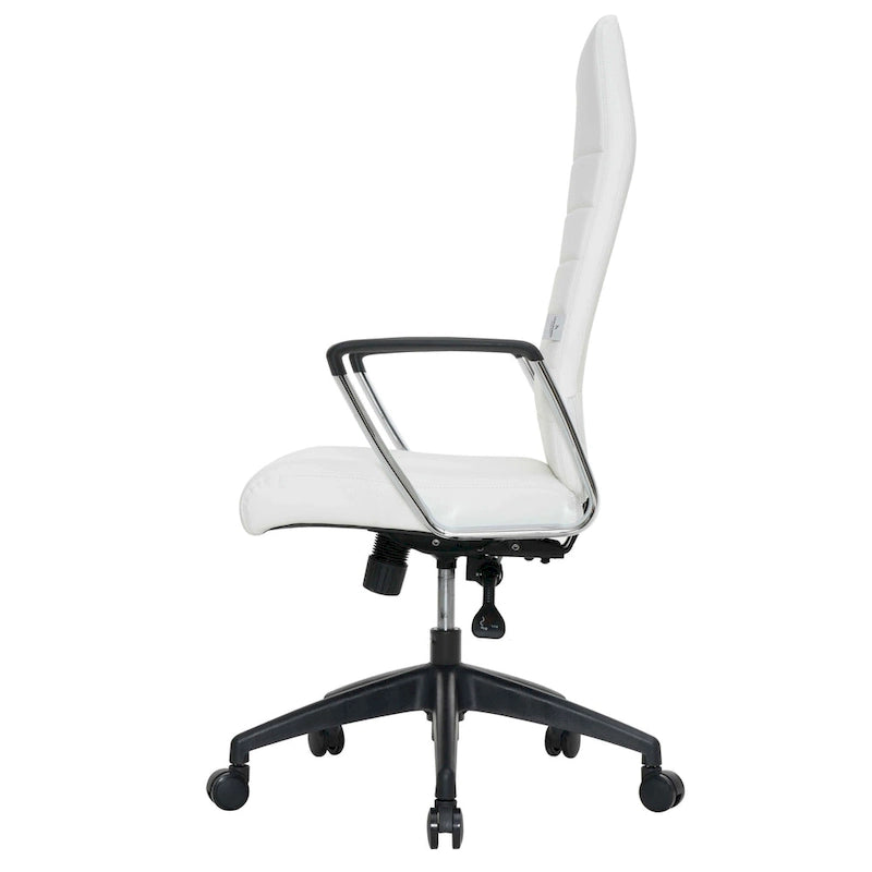 Fauteuil de bureau haut dossier en cuir, pivotant, 1 place — Noir / Marron clair / Bleu marine / Gris / Marron clair / Blanc / Anthracite / Vert