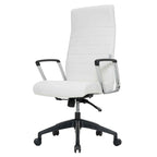 Fauteuil de bureau haut dossier en cuir, pivotant, 1 place — Noir / Marron clair / Bleu marine / Gris / Marron clair / Blanc / Anthracite / Vert