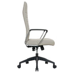 Fauteuil de bureau haut dossier en cuir, pivotant, 1 place — Noir / Marron clair / Bleu marine / Gris / Marron clair / Blanc / Anthracite / Vert