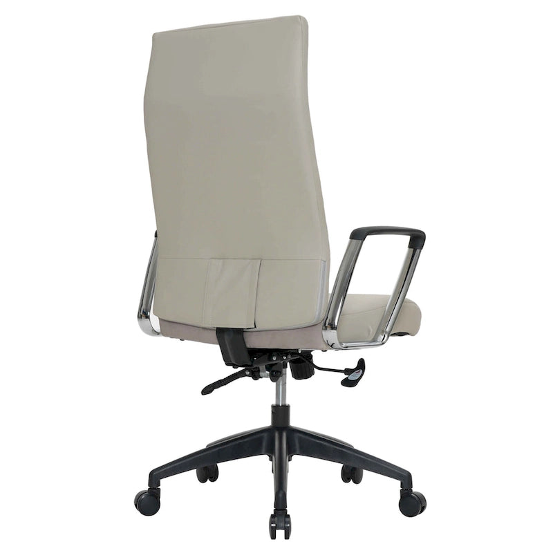 Fauteuil de bureau haut dossier en cuir, pivotant, 1 place — Noir / Marron clair / Bleu marine / Gris / Marron clair / Blanc / Anthracite / Vert