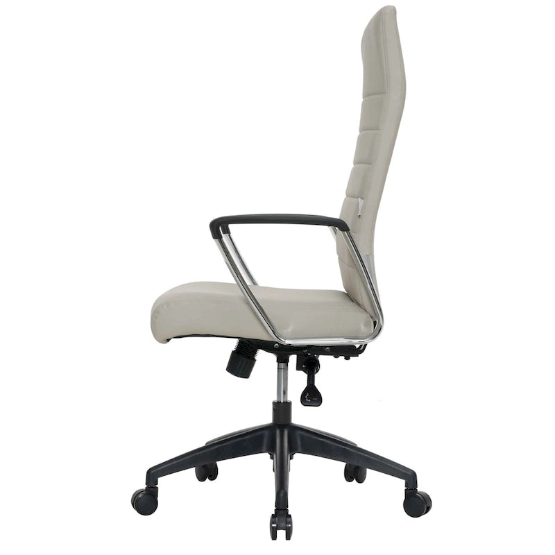 Fauteuil de bureau haut dossier en cuir, pivotant, 1 place — Noir / Marron clair / Bleu marine / Gris / Marron clair / Blanc / Anthracite / Vert