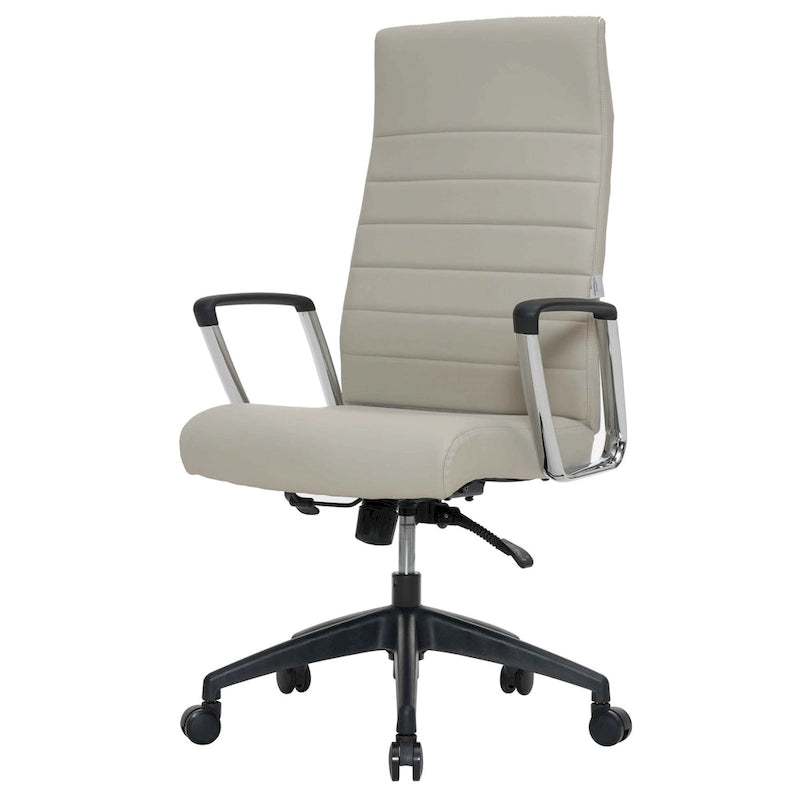 Fauteuil de bureau haut dossier en cuir, pivotant, 1 place — Noir / Marron clair / Bleu marine / Gris / Marron clair / Blanc / Anthracite / Vert
