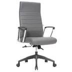 Fauteuil de bureau haut dossier en cuir, pivotant, 1 place — Noir / Marron clair / Bleu marine / Gris / Marron clair / Blanc / Anthracite / Vert