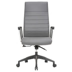 Fauteuil de bureau haut dossier en cuir, pivotant, 1 place — Noir / Marron clair / Bleu marine / Gris / Marron clair / Blanc / Anthracite / Vert