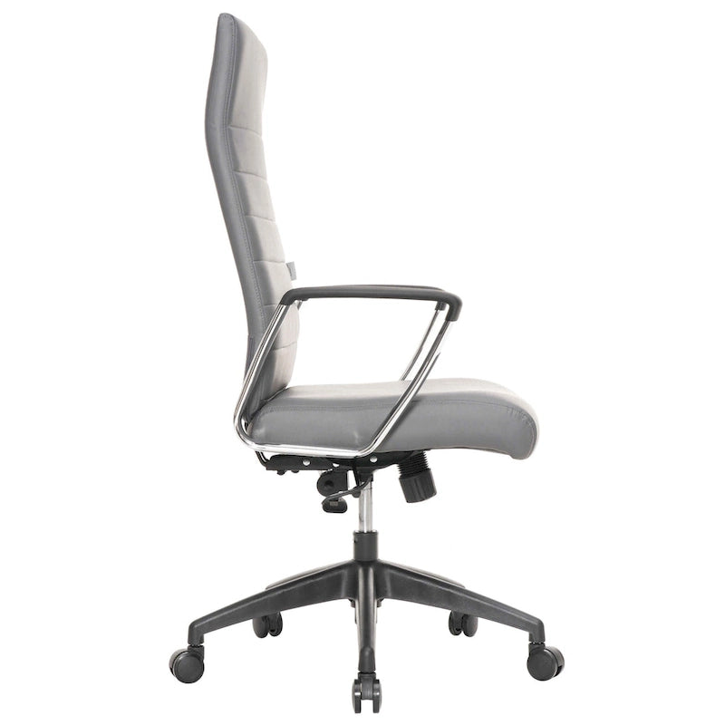Fauteuil de bureau haut dossier en cuir, pivotant, 1 place — Noir / Marron clair / Bleu marine / Gris / Marron clair / Blanc / Anthracite / Vert