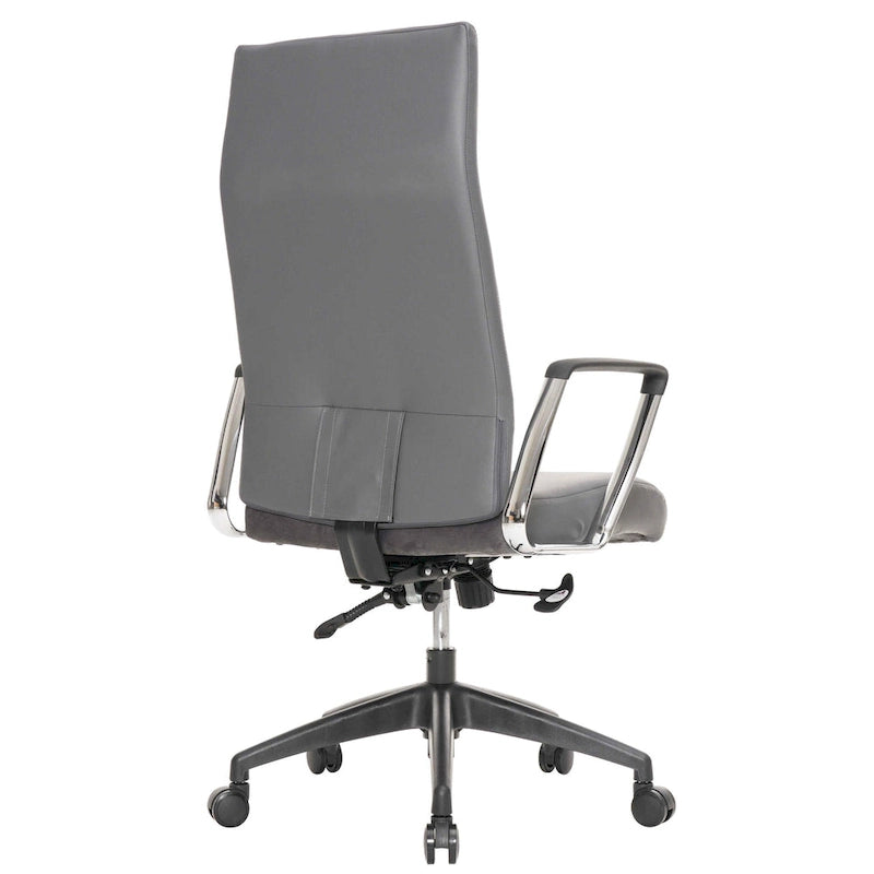 Fauteuil de bureau haut dossier en cuir, pivotant, 1 place — Noir / Marron clair / Bleu marine / Gris / Marron clair / Blanc / Anthracite / Vert