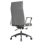 Fauteuil de bureau haut dossier en cuir, pivotant, 1 place — Noir / Marron clair / Bleu marine / Gris / Marron clair / Blanc / Anthracite / Vert