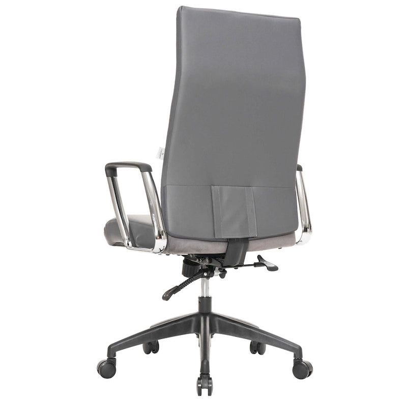 Fauteuil de bureau haut dossier en cuir, pivotant, 1 place — Noir / Marron clair / Bleu marine / Gris / Marron clair / Blanc / Anthracite / Vert