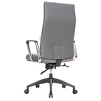 Fauteuil de bureau haut dossier en cuir, pivotant, 1 place — Noir / Marron clair / Bleu marine / Gris / Marron clair / Blanc / Anthracite / Vert
