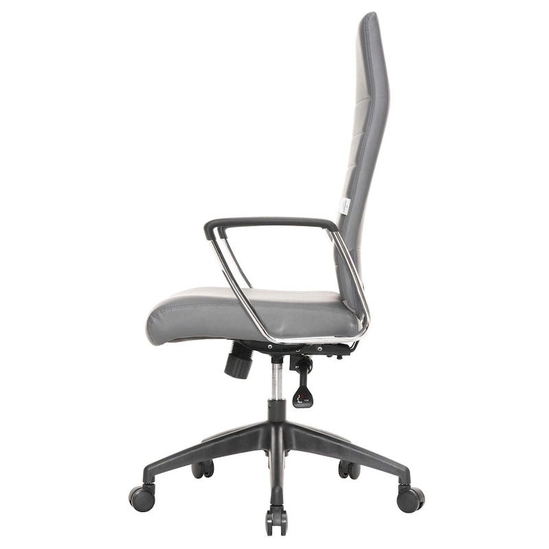 Fauteuil de bureau haut dossier en cuir, pivotant, 1 place — Noir / Marron clair / Bleu marine / Gris / Marron clair / Blanc / Anthracite / Vert